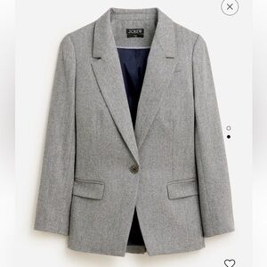 NWT J. Crew Willa Blazer in grey herringbone English wool blend 6
